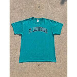 Teal / Light Green Fort Lauderdale Graphic Tee Faded